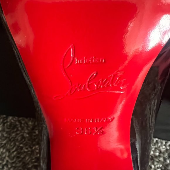 Christian Louboutin Glossy Black Heels with Red Soles - Picture 6 of 8